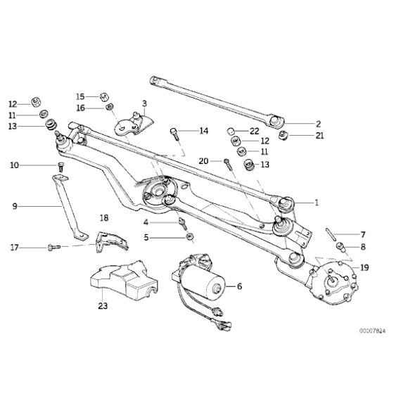 Podkładka mechanizmu wycieraczek BMW E31 840 850 - 61611383435