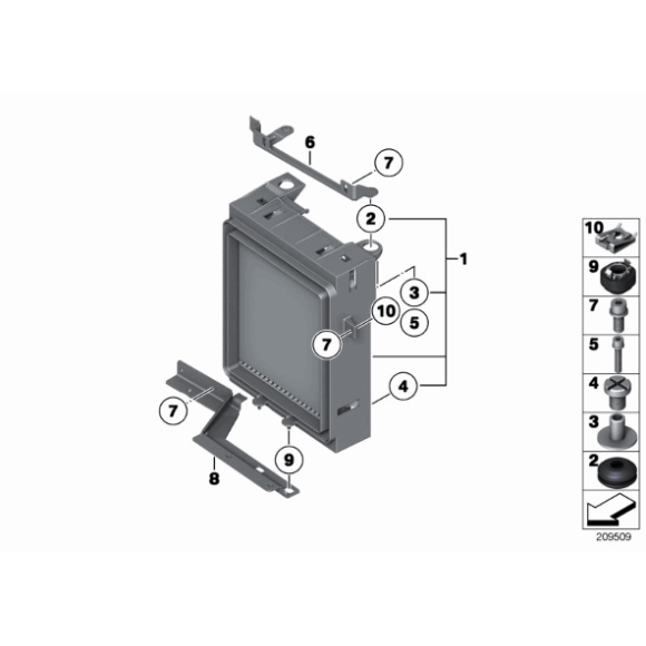 Element tłumiący dod. chłodnicy BMW F01 F02 F06 F07 F10 F11 F12 F13 - 17117575251