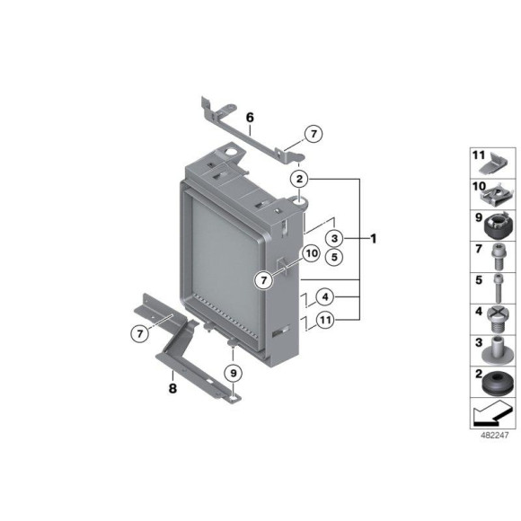 Element tłumiący dod. chłodnicy BMW F01 F02 F06 F07 F10 F11 F12 F13 - 17117575251