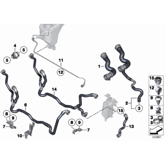 Przewód odpowietrzający zbiornik wyrównawczy BMW F01 F02 F10 F11 730i 523i 528i 530i - 17127578405