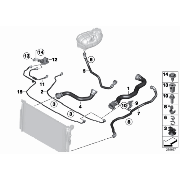 17127609160 Zatrzask przewodu ukł. chłodzenia BMW F20 F21 F22 F23 F30 F31 F32 F33 F34 F36 F87 F82 K21 K22 K23 - 17127609160 - Części oryginalne BMW Łódź | Sklep internetowy BMW