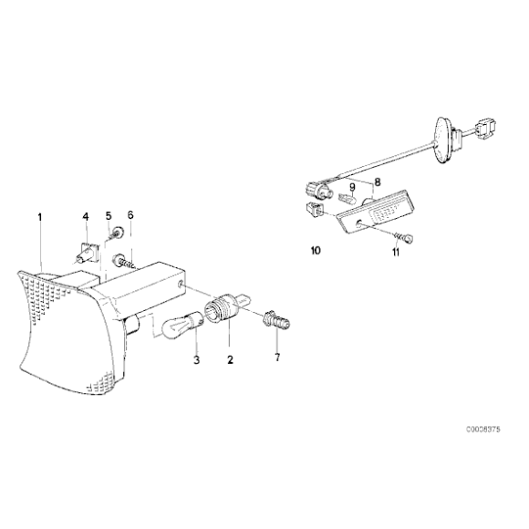 63131384034 Kierunkowskaz przód prawy pomarańczowy BMW 518i 520i 525i 525tds 524td 530i 535i 540i M5 - 63131384034 - Części oryginalne BMW Łódź | Sklep internetowy BMW