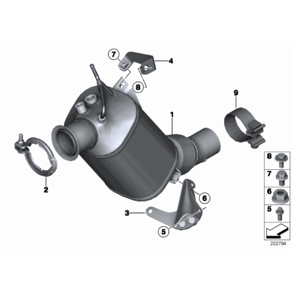 Poprzeczka katalizatora BMW F07 F10 F11 F20 F21 F22 F23 F25 F26 F30 F31 F32 F33 F34 F36 - 18207823511