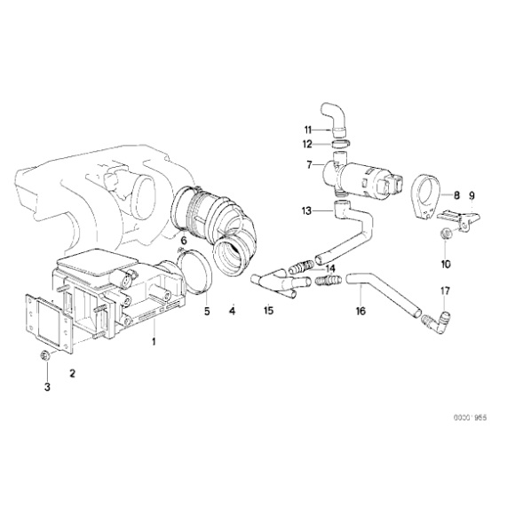 Przewód elastyczny powietrza BMW E30 318 - 13411721909