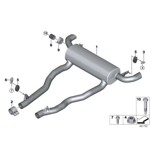 Mocowanie tłumika BMW F07 F10 F11 F12 F25 F26 G11 G30 G31 518d 520d 525d 540d 640d 535d - 18208513515