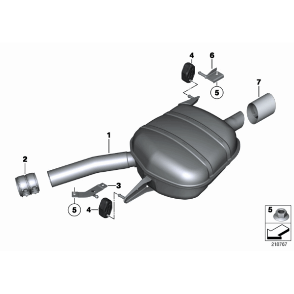 Osłona końcówki tłumika chrom BMW F06 F07 F10 F11 F12 F13 - 18307594919