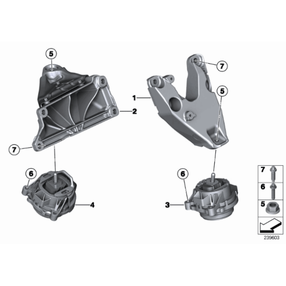 Zawieszenie silnika prawe BMW F25 F26 X3 X4 35iX M40iX - 22116785716