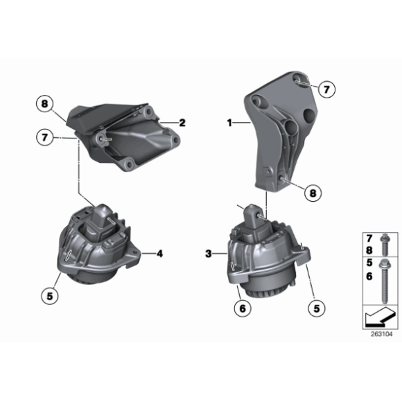 Poduszka silnika prawa BMW F10 F11 528iX N20 - 22116794472