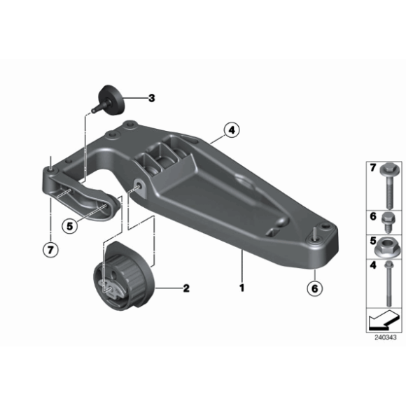 Poduszka zawieszenia skrzyni biegów BMW F20 F21 F22 F23 F25 F26 F30 F31 F32 F33 F34 F36 - 22316786566