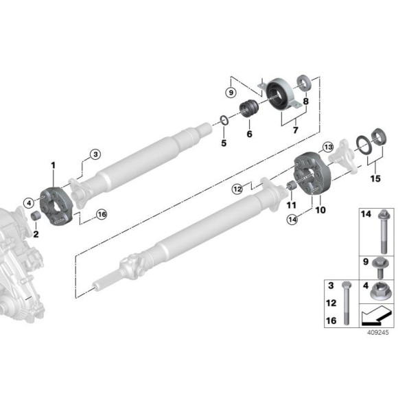 Przegub elastyczny wału BMW F06 F10 F12 F13 F85 X5 F90 F91 F92 F97 F98 X3 X4 M5 M6 M8 - 26112284495