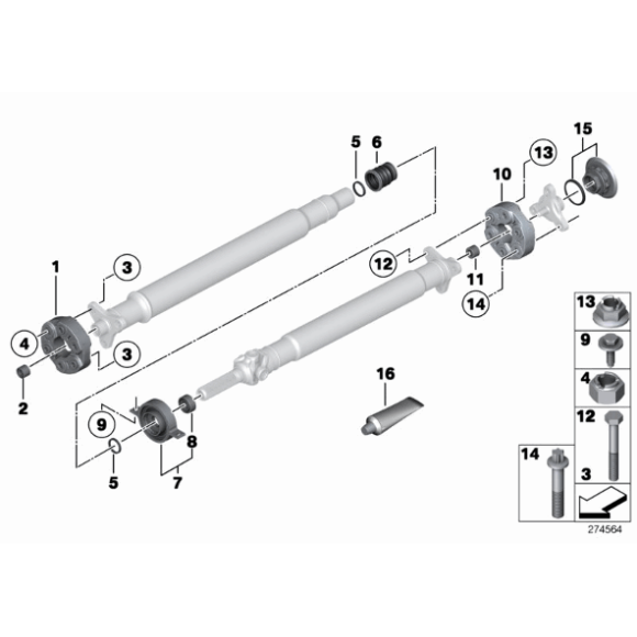 Podpora wału napędowego BMW F20 F21 F22 F23 114 116 118 120 125 M135 218 220 228 230 - 26127597883