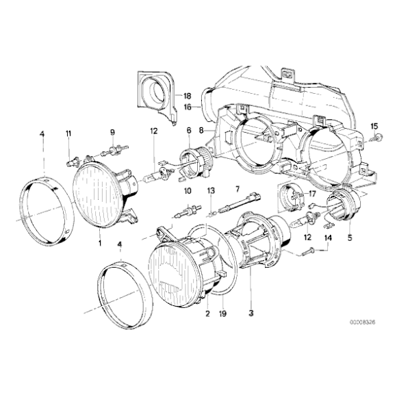 63121385453 Szyba reflektora przód zewnętrzna lewa BMW E24 E30 HELLA - 63121385454 - 63121385453 - Części oryginalne BMW Łódź | Sklep internetowy BMW