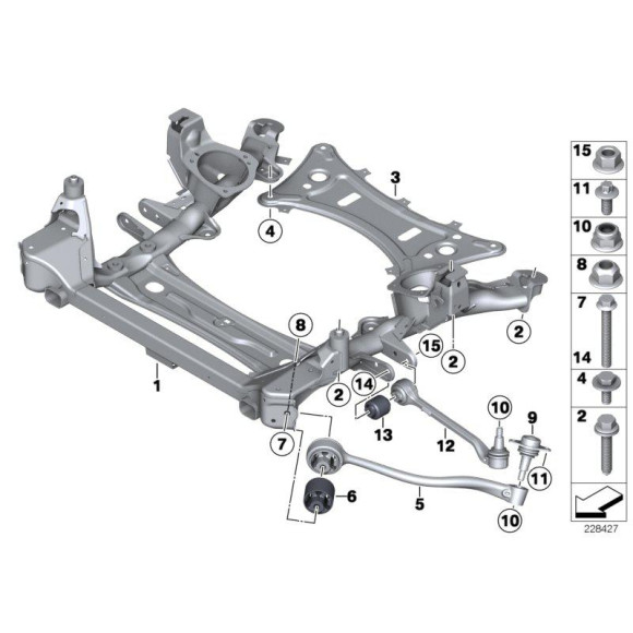 Śruba z podkładką wahacza BMW F25 F26 X3 X4 - 31106795985