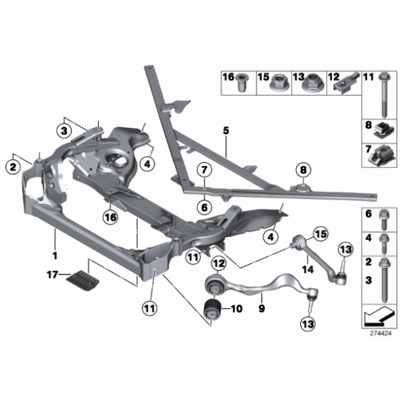 31126763704 Wahacz rozprężny z poduszką gum. prawy - 31126763704 - Części oryginalne BMW Łódź | Sklep internetowy BMW