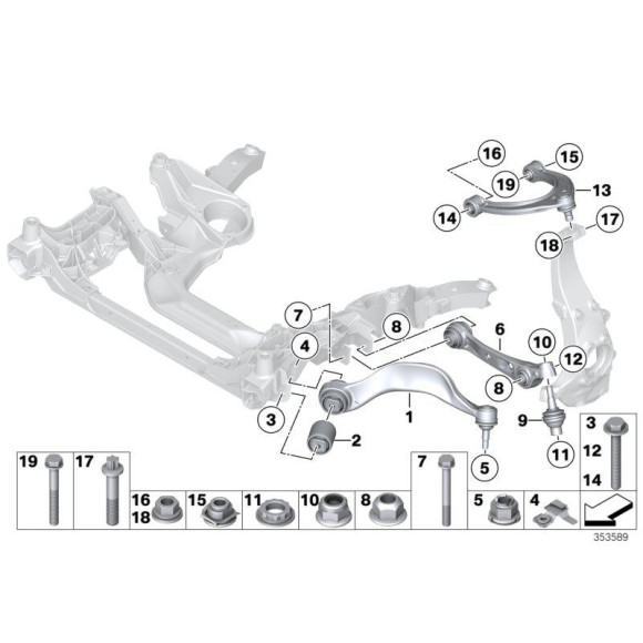 31126777743 Wahacz przód lewy BMW F06 F10 F11 F12 F13 640dX 640iX 650iX 530dX 535dX 535iX 550iX M550dX - 31126777743 - Części oryginalne BMW Łódź | Sklep internetowy BMW