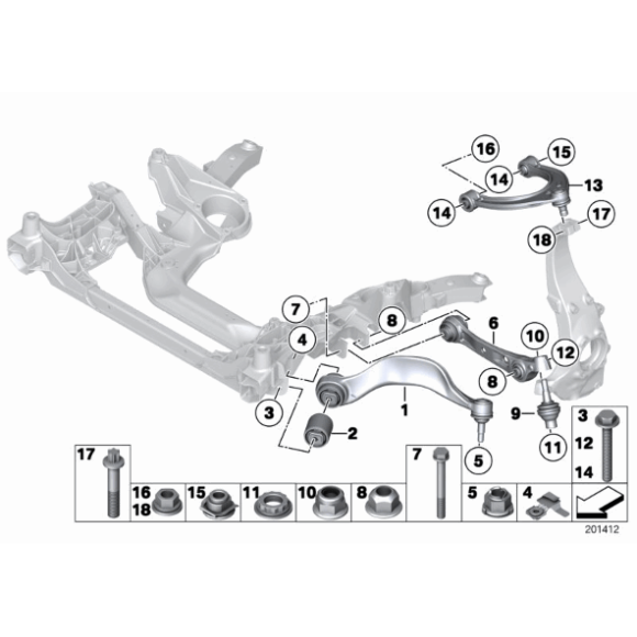31126777744 Wahacz przód prawy BMW F06 F10 F11 F12 F13 640dX 640iX 650iX 530dX 535dX 535iX 550iX M550dX  - 31126777744 - Części oryginalne BMW Łódź | Sklep internetowy BMW