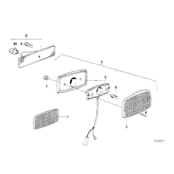 Boczne światło obrysowe tylne BMW E24 635CSi M6 - 63141385791