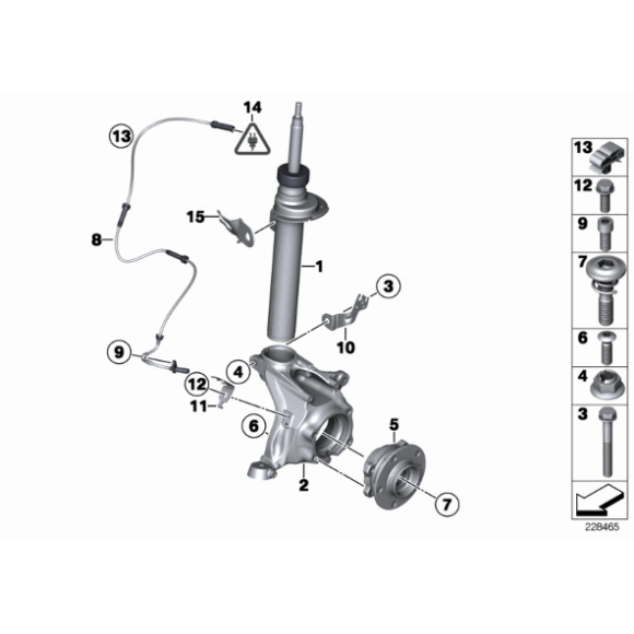 Amortyzator przód lewy BMW F25 F26 X3 X4 18d 18i 20dX 20iX 20i 28i 28iX - 31316796315