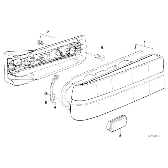 63211386096 Pokrywka lamp tył prawa BMW E30 316i 318i 320i 323i 325i 324td 325ix 325e - 63211386096 - Części oryginalne BMW Łódź | Sklep internetowy BMW