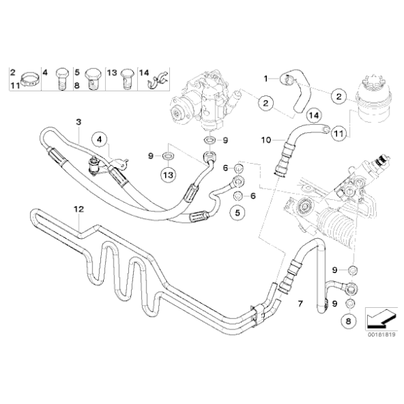Przewód ssący ukł. kierowniczego BMW E81 E84 X1 E87 E80 E91 E92 E93 - 32416850583