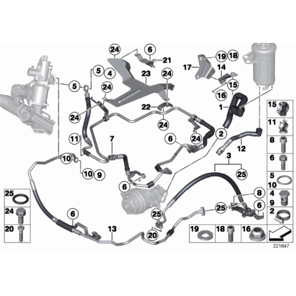 32416850683 Przewód ssący ukł. wspomagania BMW E70N E71 F15 F16 35iX 40iX - 32416850683 - Części oryginalne BMW Łódź | Sklep internetowy BMW