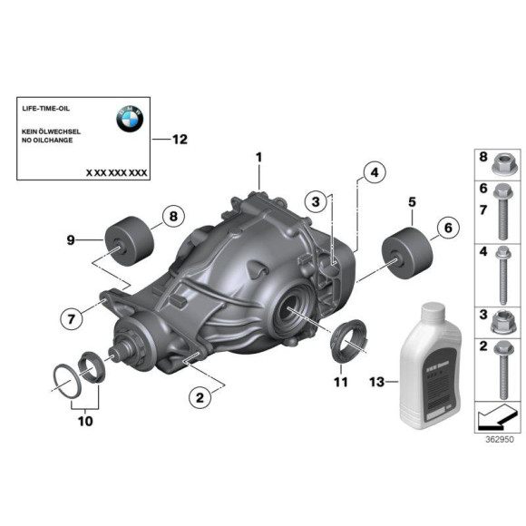 Tłumik drgań mostu dyfra BMW F10 F11 530dX 535dX - 33107631466