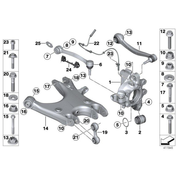 Śruba zabezpieczająca BMW E81 E84 X1 E87 E90 E91 E92 F01 F07 F10 F11 F12 F20 F21 F30 F31 F34 F36 - 33306793891