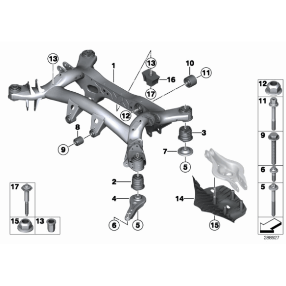 Tuleja belki tył tylna BMW F20 F21 F22 F23 F30 F31 F32 F33 F36  - 33316792510