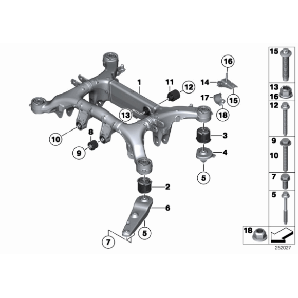 Tuleja belki mostu tylna BMW F10 F11 F07 F01N 750dX 520d 525d 525dX 528i 528iX 550i 518d 520dX - 33316797238