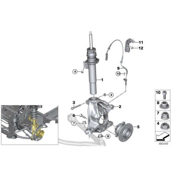 Nakrętka BMW Z4 E89 F25 F26 X3 X4 G01 G02 i3 I01 - 33326760368