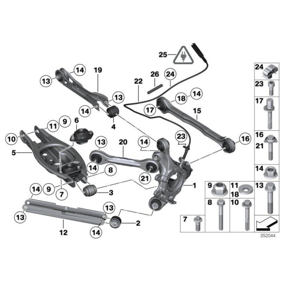33326782238 Wahacz tył z przodu BMW E87 E81 E88 E82 E90 E91 E92 E93 E81 X1 116 118 120 123 125 316 318 323 325 330 335 - 33326782238 - Części oryginalne BMW Łódź | Sklep internetowy BMW