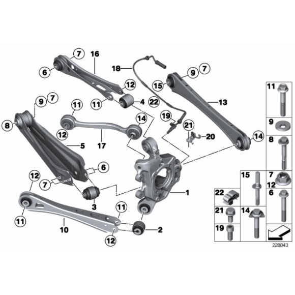 Nakrętka sześciokątna z kołnierzem BMW F25 F26 X3 X4 i3 I01 G01 G02  - 33326794873
