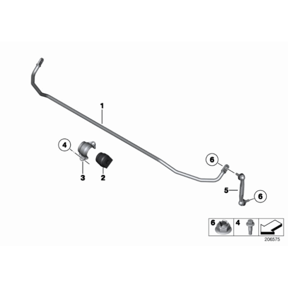 Guma stabilizatora tył BMW F20 F21 F23 F30 F31 F32 F33 F34 F36 318 320 340 325 418 420 425 440 430 435 114 116 118 120 125 - 333