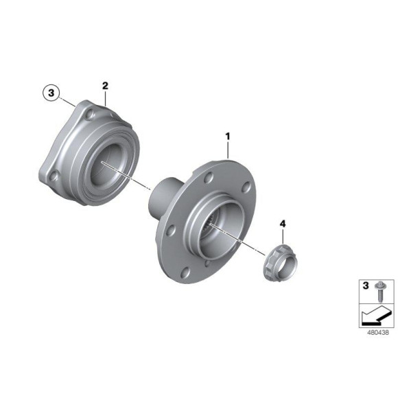 33406787015 Łożysko koła tył BMW F25 F26 X3 X4 18d 18i 20dX 20i 28dX 28iX 30dX 35dX 35iX M40i - 33406787015 - Części oryginalne BMW Łódź | Sklep internetowy BMW