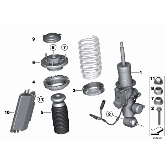 Podkładka sprężyny tył góra BMW F06 F10 F12 F13 518 520 523 525 530 550 640 650 - 33536775751