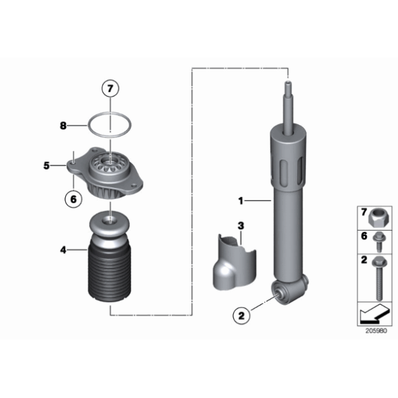 Odbój i osłona amortyzatora tył BMW F11 F11N 518 520 525 528 530 535 550 - 33536784118