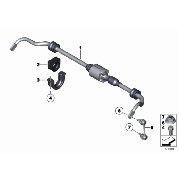 Łącznik stabilizatora tył BMW F07 F11 GT touring 518 520 525 528 530 535 550 M550 - 33556786429