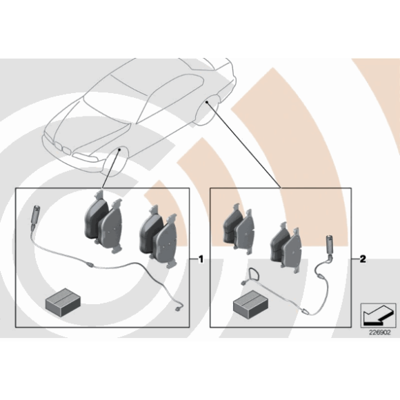 Klocki hamulcowe przód E39 z czujnikiem - Oryginał BMW - 34112157586