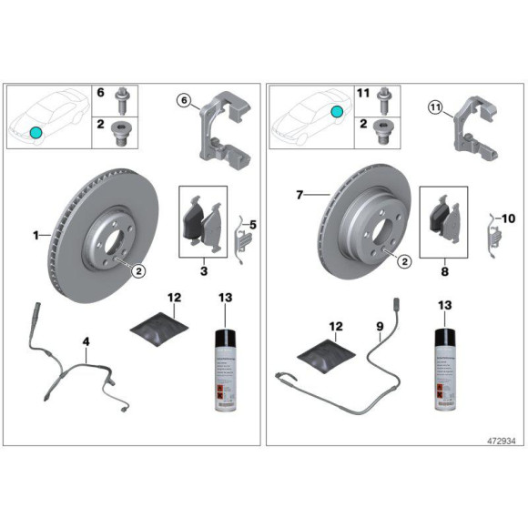 Klocki tył BMW F01 F10 F11 F06 F07 F13 518 520 525 528 530 535 550 730 740 750 640 650 - 34116851269