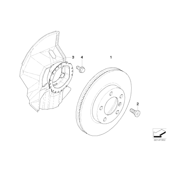 Tarcza hamulcowa przód E46 330i 330d - Oryginał BMW - 34116855156