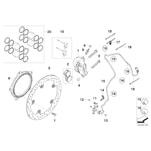 Tarcza hamulcowa z nitami BMW K46 K47 S1000 RR - 34117723493