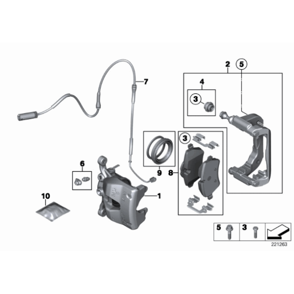 Zestaw naprawczy prowadnicy zacisku przód MINI R60 R61 Cooper - 34119804734