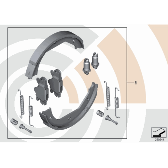 Zestaw naprawczy szczęk hamulcowych BMW E53 X5 E60 E61 E63 E64 - 34212213314
