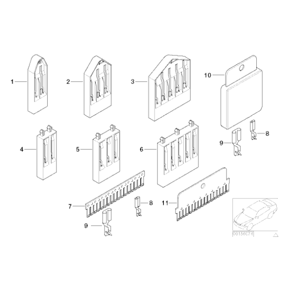 Styk płaski łącznika grzebieniem BMW E36 E38 E39 E46 E53 X5 E60 E70 E71 X5 E81 E83 E84 E90 F01 F10 F20 F30 - 61131387140