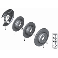 Tarcza hamulcowa tył BMW F30 F31 F32 F33 F34 F36 330 335 340 430 435 440 - 34216792233