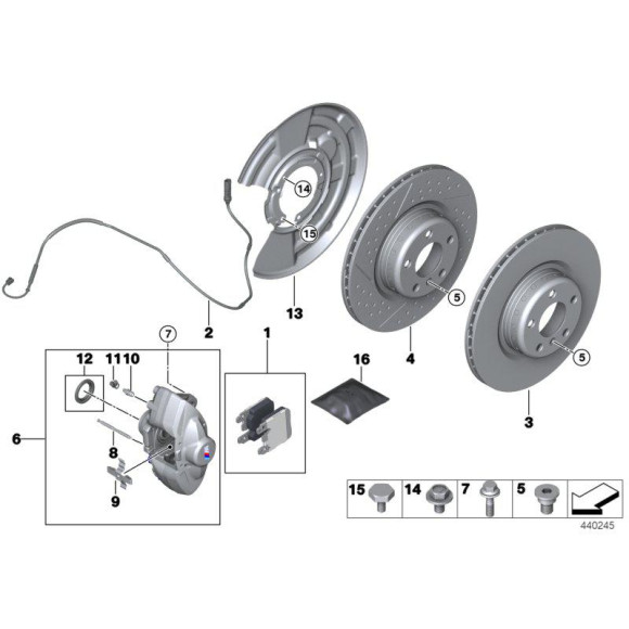 Osłona tarczy hamulcowej tył lewa BMW M-PERFORMANCE F20 F21 F22 F23 F30 F31 F32 F34 F36 M235i - 34216792243