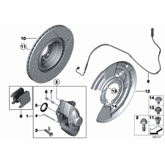 Osłona tarczy hamulcowej tył prawa BMW M-PERFORMANCE F20 F21 F22 F23 F30 F31 F32 F34 F36 M235i - 34216792244