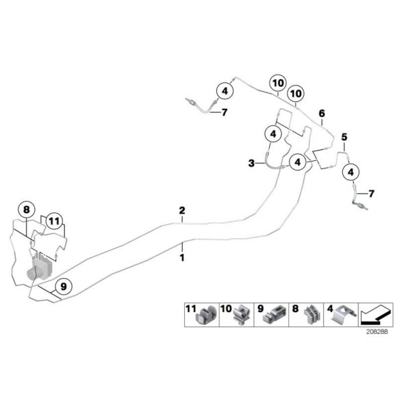 Przewód hamulcowy sztywny tył BMW E81 E82 E84 X1 E87 E88 E90 E91 E93 E92 - 34326853523
