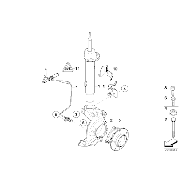 34526760424 Czujnik ABS DSC przód BMW E87 E81 E90 E91 E92 2,3d 3,0i 3,5d - 34526760424 - Części oryginalne BMW Łódź | Sklep internetowy BMW