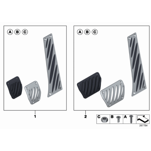 Aluminiowe nakładki na pedały M Performance BMW E46 E39 E87 E90 X3 X5 - 35002213212